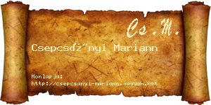 Csepcsányi Mariann névjegykártya