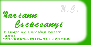 mariann csepcsanyi business card